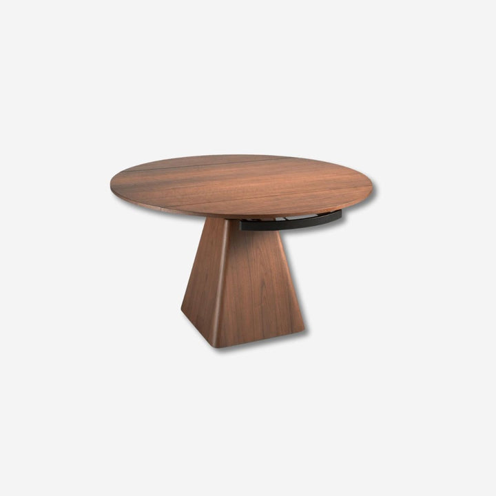Mesa comedor extensible redonda nogal