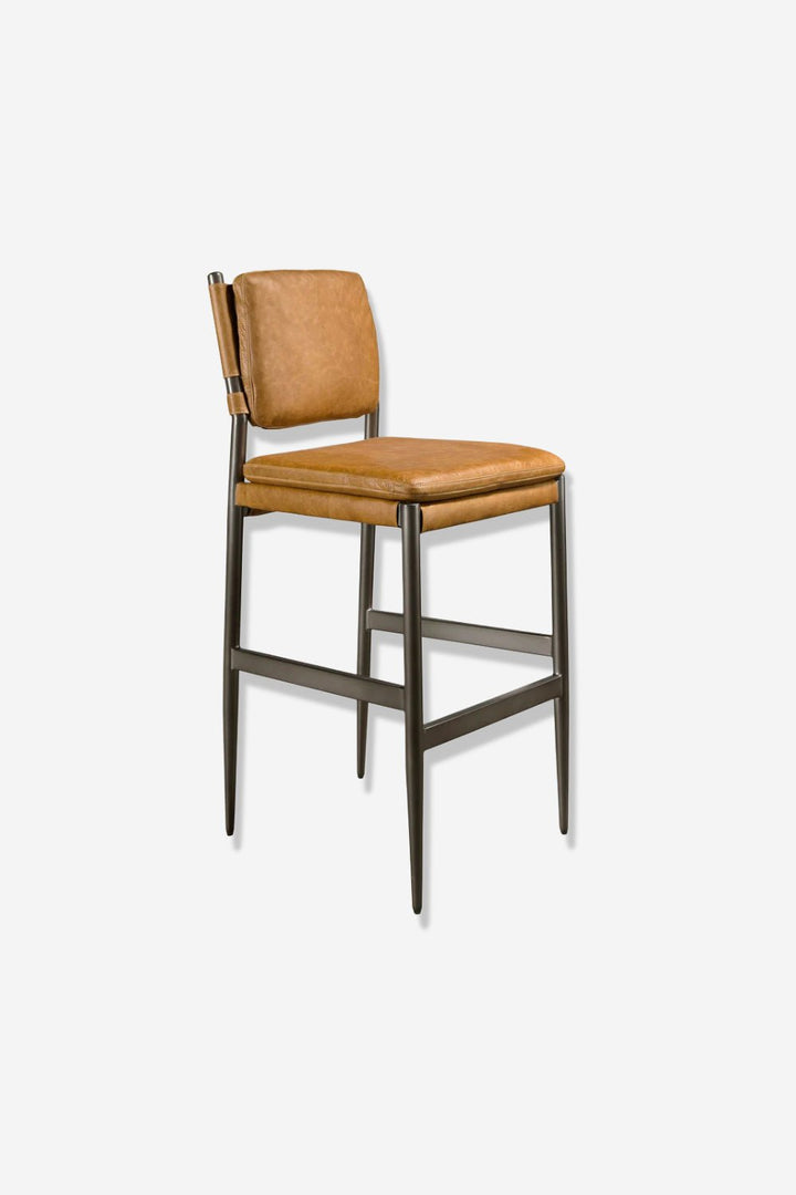 Taburete piel marrón