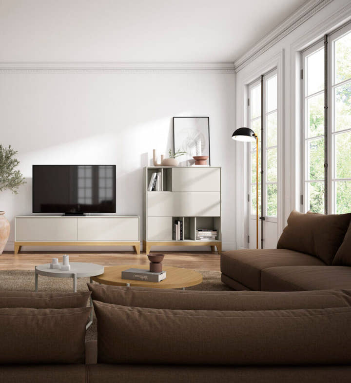 Custom-made lacquered wooden shelving unit - Hydra