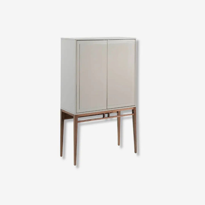 Aparador alto madera beige y nogal