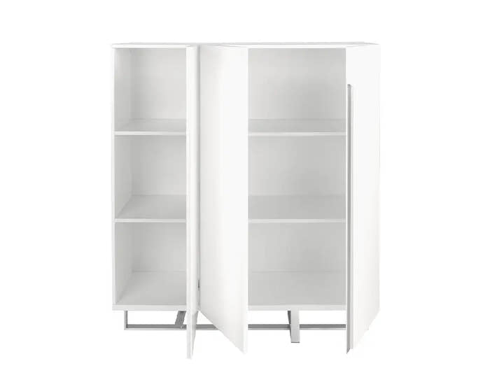 Aparador alto madera blanco y acero cromado - Aparador - El Workshop - 120x42x135cm