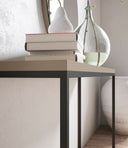 Custom-made lacquered wood console table with black metal legs - Portofino