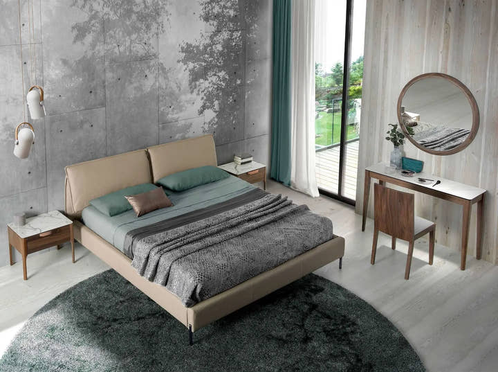 Consola rectangular mármol porcelánico y nogal - Mesa consola - El Workshop - blanco