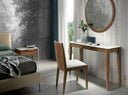 Consola rectangular marmol porcelanico y nogal