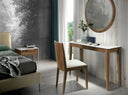 Consola rectangular marmol porcelanico y nogal