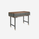Consola rectangular nogal, madera gris oscuro y acero negro