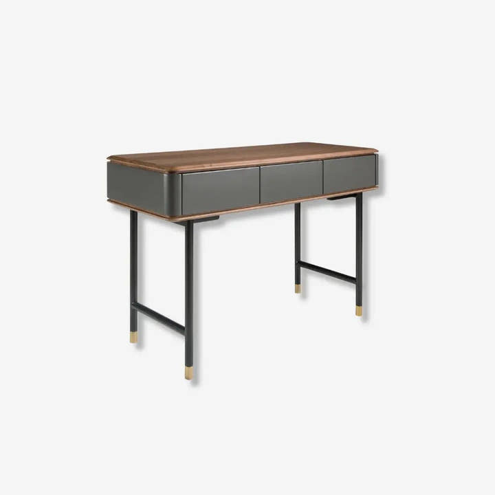 Consola rectangular nogal, madera gris oscuro y acero negro - Mesa consola - El Workshop - gris