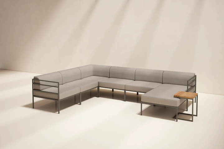 SOFA EXTERIOR MODULAR DE METAL MARMARA - Sofás - El Workshop - gris - claro