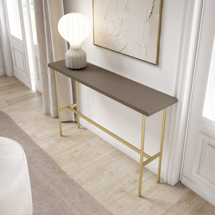 Mesa consola de madera lacada y patas metal a medida -  Nespolo