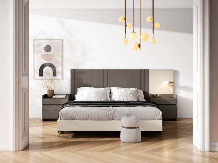 Op maat gemaakt gelakt houten bedframe - As 