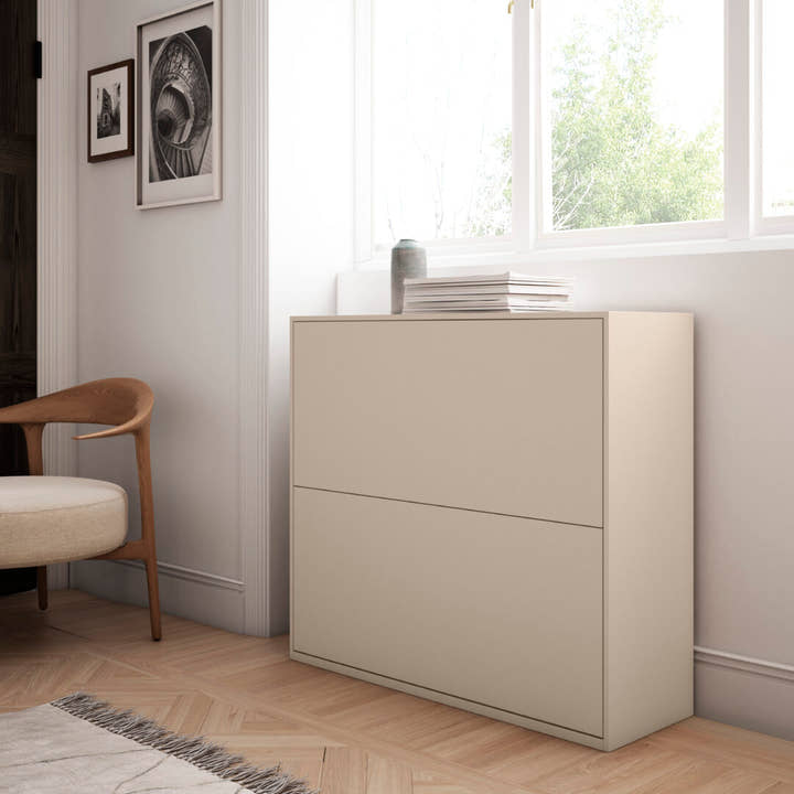 Aanpasbaar schoenenrek van gelakt hout 