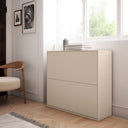 Customizable lacquered wooden shoe rack 