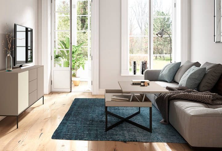 Verona metal lift-top coffee table, custom made. 