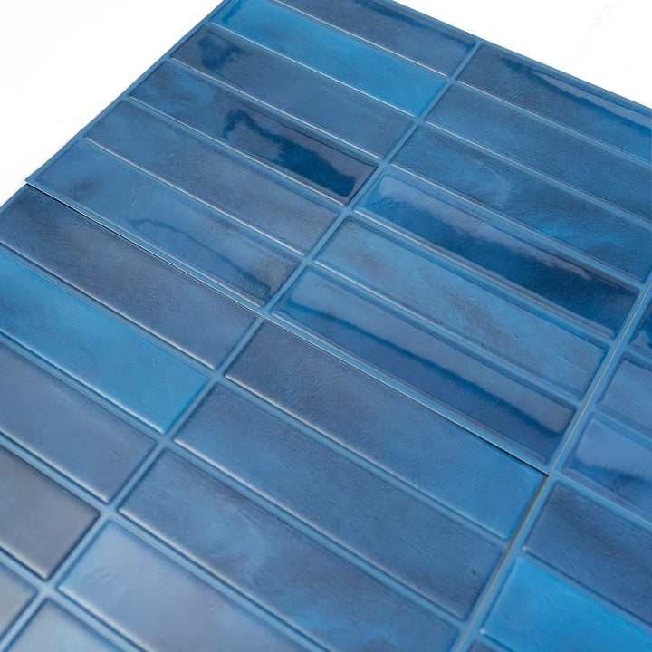 10 Azulejos Autoadhesivos 3D Azules 23x29 cm