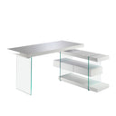 Escritorio madera blanco y cristal templado