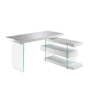 Escritorio madera blanco y cristal templado
