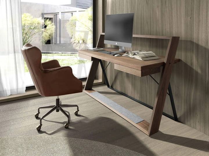 Escritorio nogal y acero negro - Escritorio - El Workshop - madera - oscura