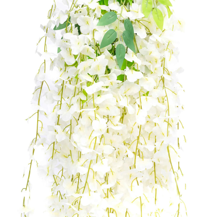 Enredadera Artificial de Flores Glicina Blanca – Pack de 12 Ramas Decorativas