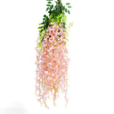 Enredadera Artificial de Flores Glicina Rosa – Pack de 12 Ramas Decorativas