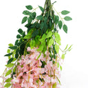 Enredadera Artificial de Flores Glicina Rosa – Pack de 12 Ramas Decorativas
