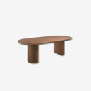 Mesa comedor ovalada medio punto nogal