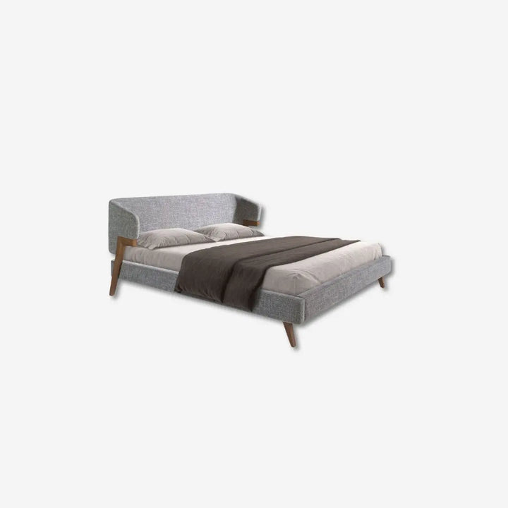 Gray fabric bed