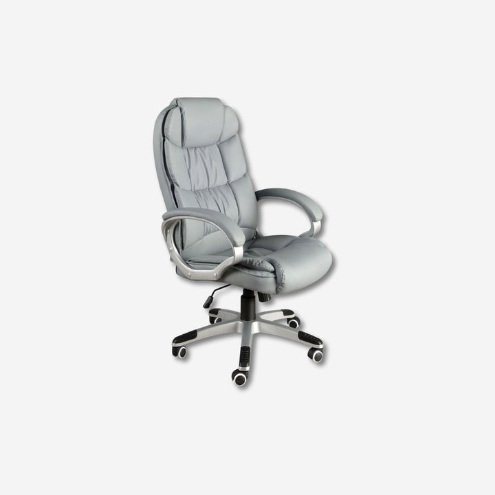 Grey leatherette swivel office chair