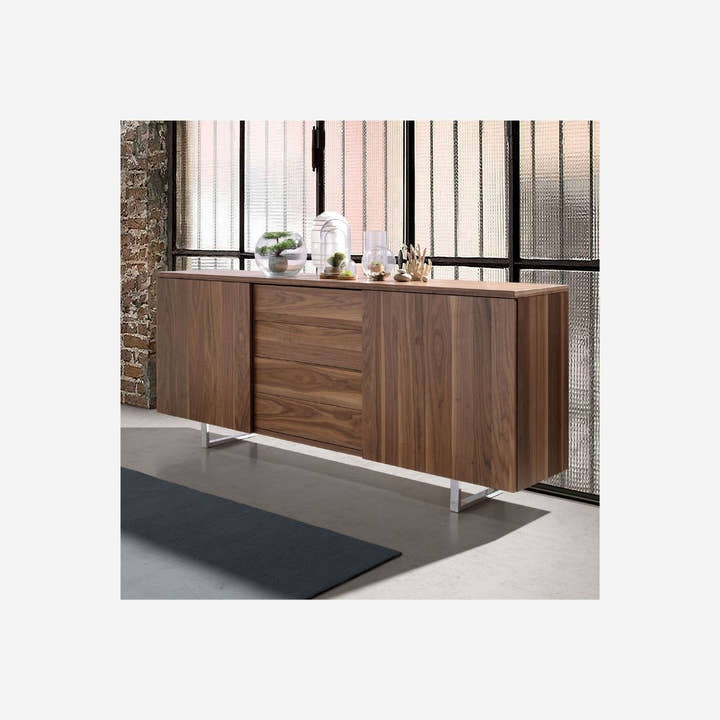 Aparador nogal y acero cromado - Aparador - El Workshop - nogal - natural