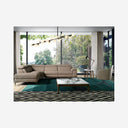 Relaxing left-hand chaise longue sofa in mink leather