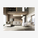 Sand leather left chaise longue sofa