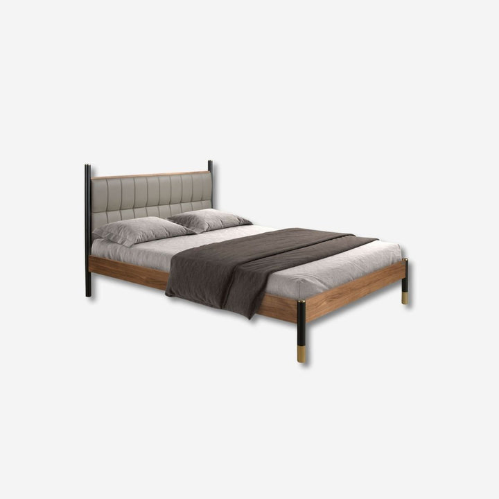 Dark grey faux leather bed