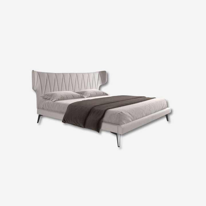Light gray fabric bed
