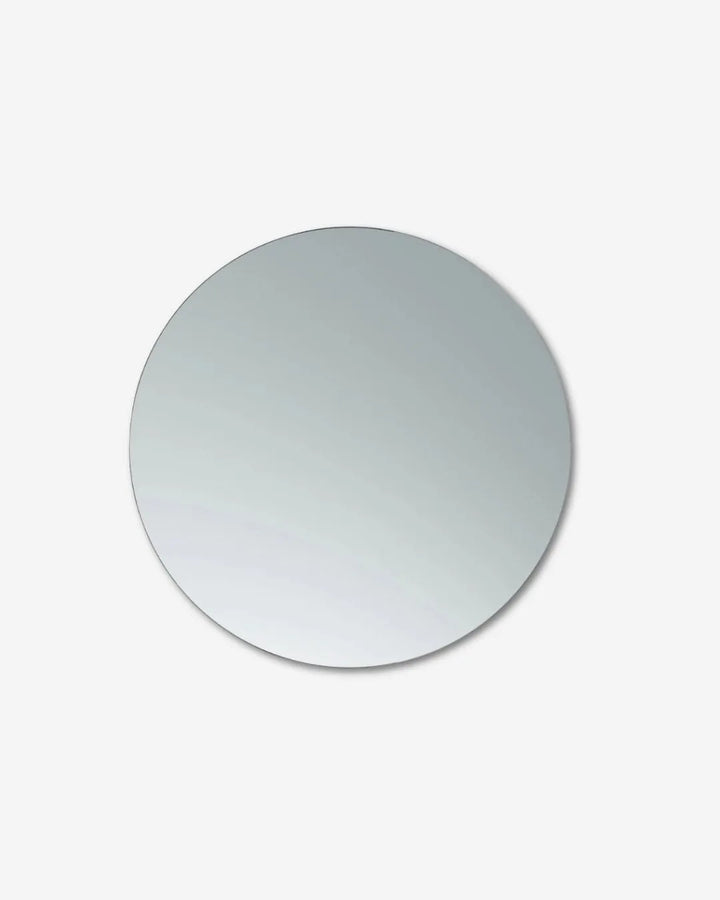 Round walnut wall mirror