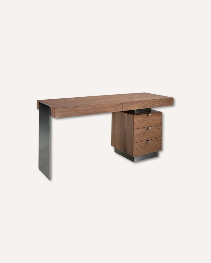 Escritorio nogal y acero pulido oscurecido - Escritorio - El Workshop - 