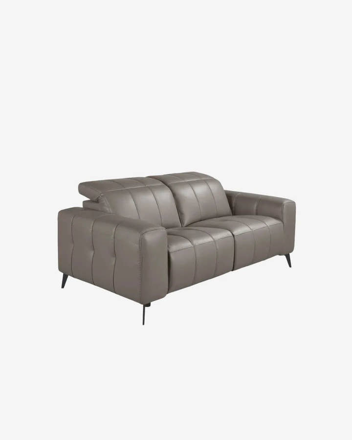 Sofá relax 2 plazas piel gris - Sofá - El Workshop - 