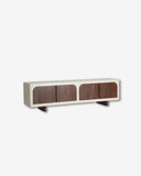 Glaris TV Stand in White and Brown Acacia Wood