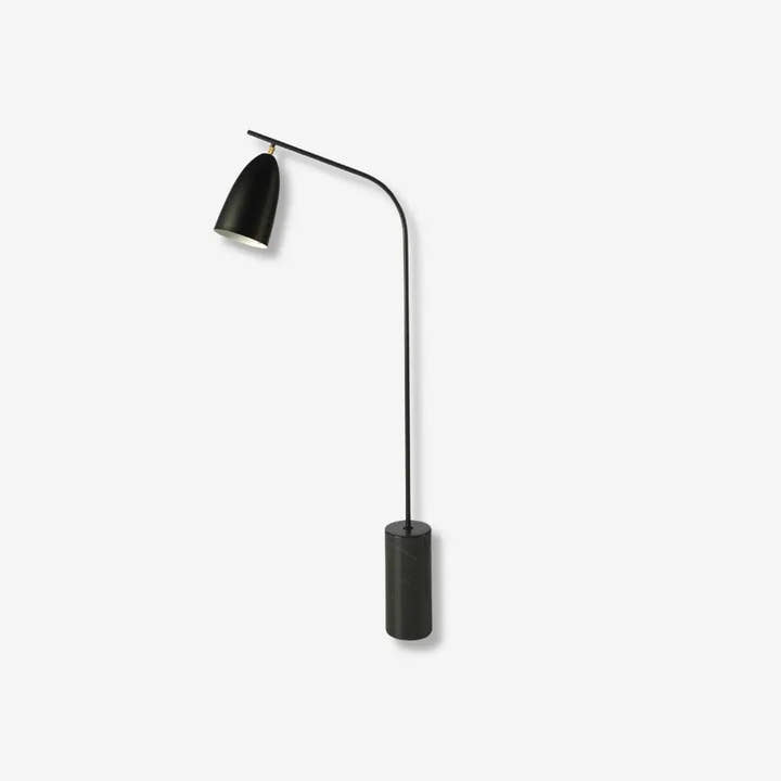 Lámpara de pie mármol negro y acero negro - Lámpara - El Workshop - 62x15x147cm