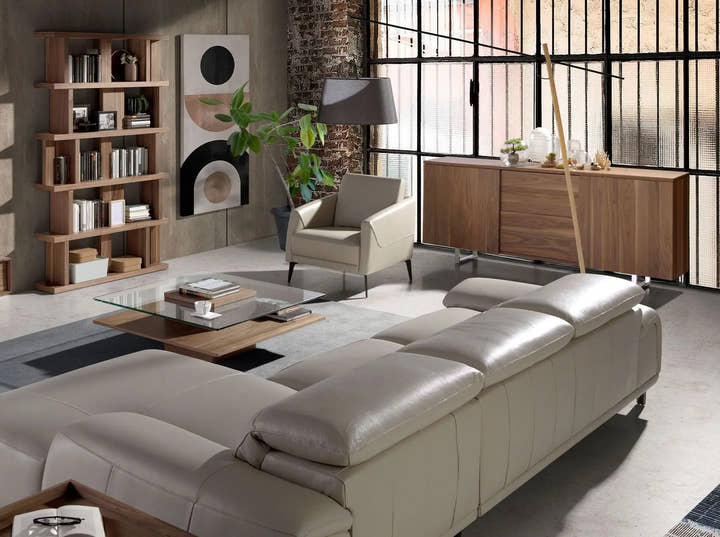 Lámpara de pie en madera roble y acero negro - Lámpara - El Workshop - 220x55x230cm