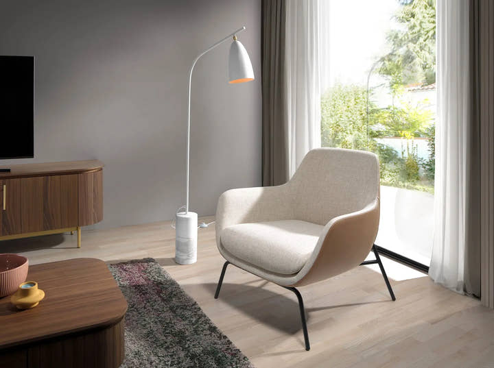 Lámpara de pie de mármol y acero blanco - Lámpara - El Workshop - blanco