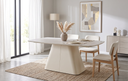 Mesa de comedor rectangular en laminado de mármol, 180 cm