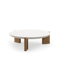Mesa de centro Liquida natural en roble y microcemento
