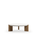 Mesa de centro Liquida natural en roble y microcemento