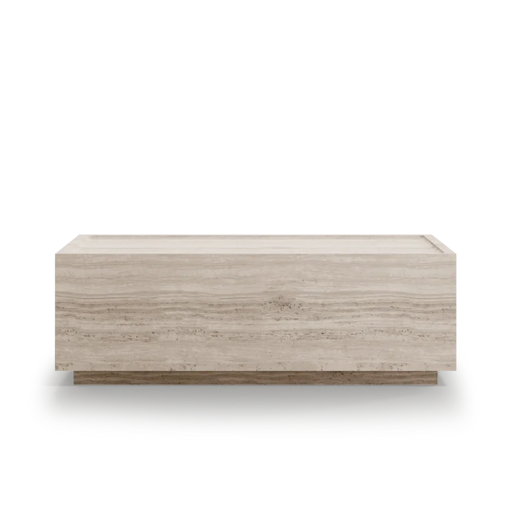 Mesa de centro Rectangular en mármol travertino y fibra de vidrio
