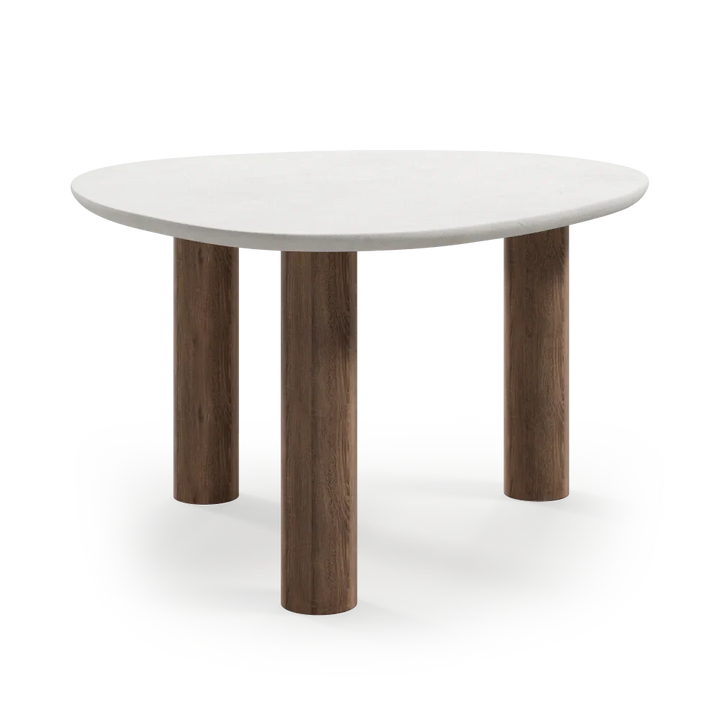 Mesa de comedor Vilma en nogal y microcemento