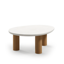 Mesa de centro Liquida natural en roble y microcemento