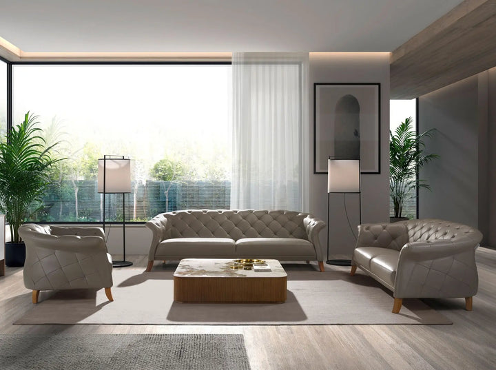 Mesa centro cuadrada de marmol porcelanico y nogal