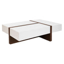 Mesa centro rectangular madera blanco y nogal