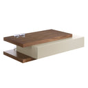 Mesa centro rectangular madera beige y nogal