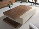 Mesa centro rectangular madera beige y nogal