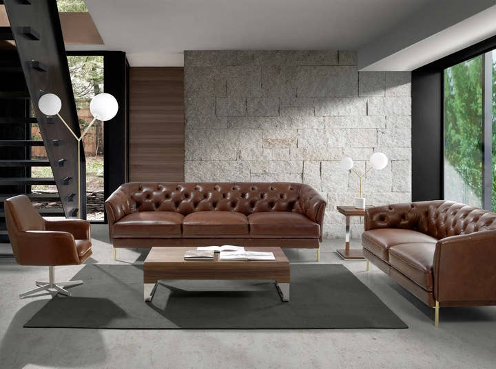 Mesa centro rectangular nogal y acero cromado - Mesa de centro - El Workshop - 120x70x34cm